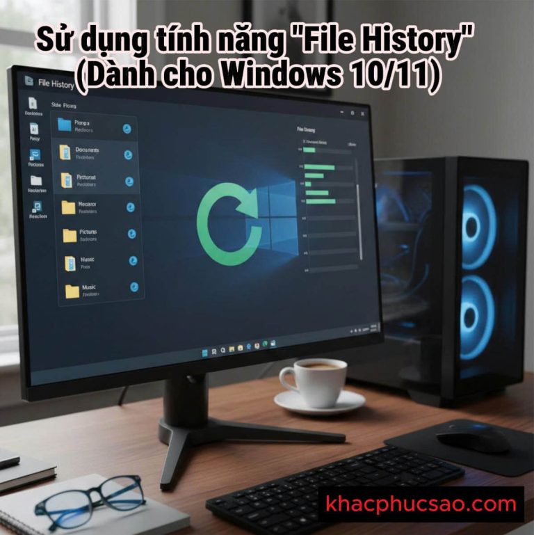Hướng dẫn cách khôi phục file đã xóa trên máy tính bằng tính năng File History có sẵn trên hệ điều hành Windows 10 và Windows 11.